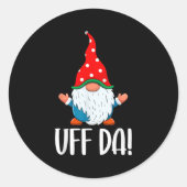 Uff Da Swediomte Gnome Christmas Runder Aufkleber (Vorderseite)