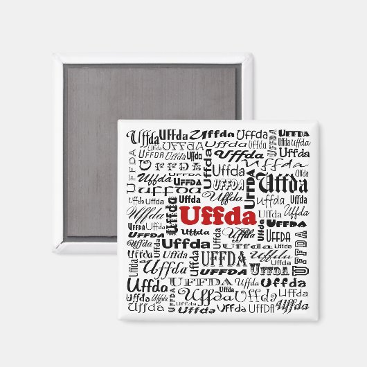 Uffda Square Magnet (Vorderseite/Rückseite)
