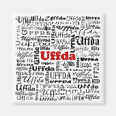 Uffda Square Magnet (Vorne)