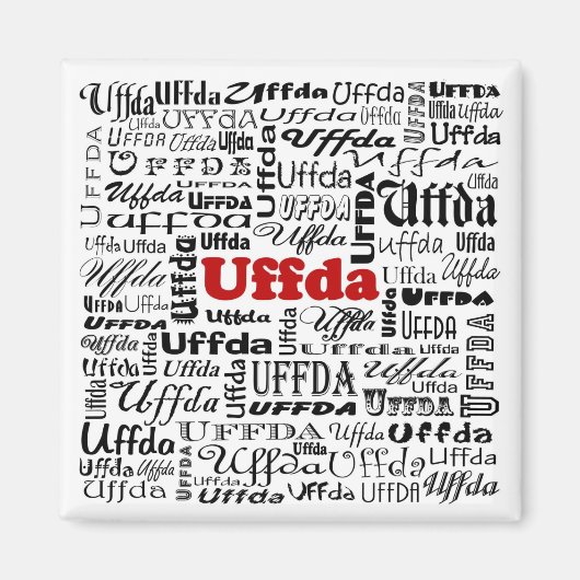 Uffda Square Magnet (Vorne)
