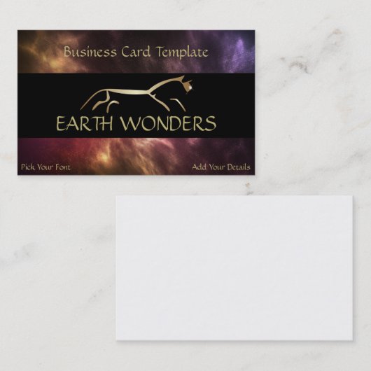 Uffington White Horse Geoglyphen Gold Horse Visitenkarte (Vorne/Hinten)