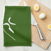 Uffington White Pferd uraltes Geoglyph-Symbol engl Geschirrtuch (Viertel Falte)