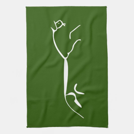 Uffington White Pferd uraltes Geoglyph-Symbol engl Geschirrtuch (Vertikal)