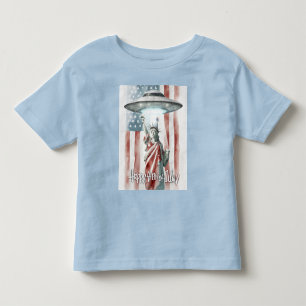 UFO 4. Juli Statue of Liberty Funny Art Kleinkind T-shirt