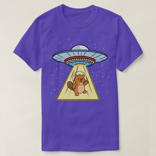 Ufo Abduction Beaver Astronaut T-Shirt (Design vorne)