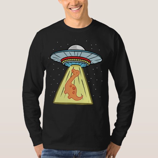 Ufo Abduction Brachiosaurus Dinosaurier T-Shirt (Vorderseite)