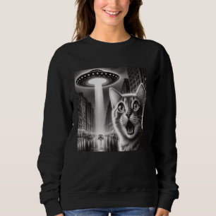 UFO Abduction Cat - Kitty Alien Selfie für Cat Mam Sweatshirt