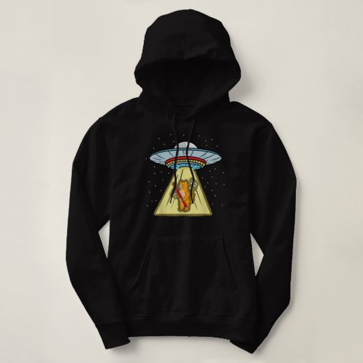 Ufo Abduction Cat Playing Klarinette2 Hoodie (Design vorne)