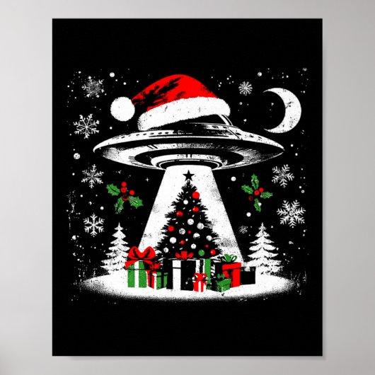 Ufo Abduction Christmas Tree - Funny Alien Xmas Lo Poster (Vorne)