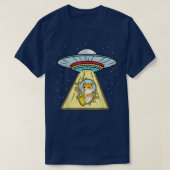 Ufo Abduction Corgi Astronaut Saxophon T - Shirt (Design vorne)