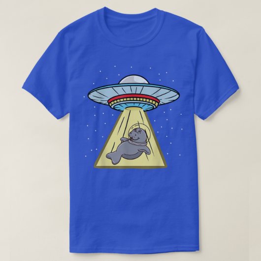 Ufo Abduction Manatee Astronaut T - Shirt (Design vorne)