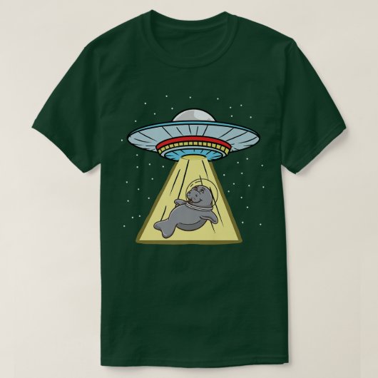 Ufo Abduction Manatee Astronaut T-Shirt (Design vorne)