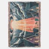 UFO Abduction Night Street Illustration Decke (Vorderseite Vertikal)