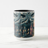 UFO Abduction Night Street Illustration Tasse (Zentrum)