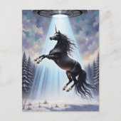 UFO Abduction of a Gorgeous Unicorn Postkarte (Vorderseite)