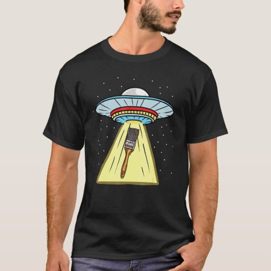 Ufo Abduction Paint Brush Painter T-Shirt (Vorderseite)