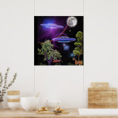 UFO Abduktion Poster (Küche)