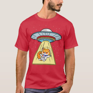 Ufo Abduktion Red Panda Astronaut T-Shirt