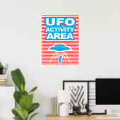 UFO Activity Area, Alien, lustiges Poster, Spaß, Poster (Heimbüro)