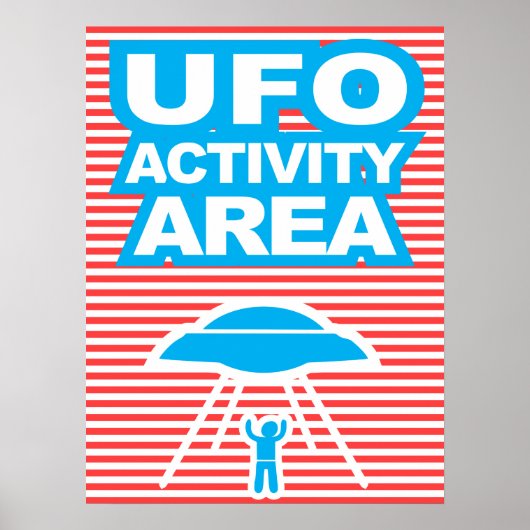 UFO Activity Area, Alien, lustiges Poster, Spaß, Poster (Vorne)