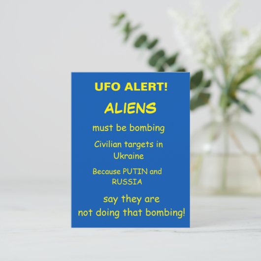 UFO ALERT POSTKARTE (Stehend Vorderseite)