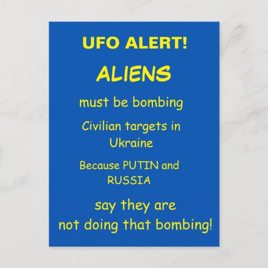 UFO ALERT POSTKARTE (Vorderseite)