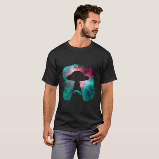 Ufo Alien Abduction Cow Hoodie Funny Flying Saucer T-Shirt (Vorne ganz)
