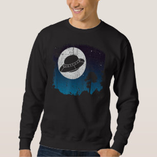 UFO Alien Abduktion Night Full Moon Weltraum UF Sweatshirt