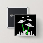 UFO-alien-Angriff Button (Vorne & Hinten)