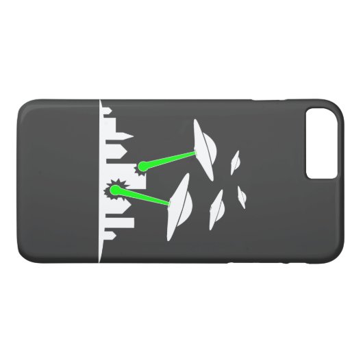 UFO-alien-Angriff Case-Mate iPhone Hülle (Rückseite (Horizontal))