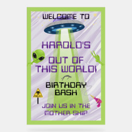 UFO Alien Any Age Birthday Welcome Acrylschild