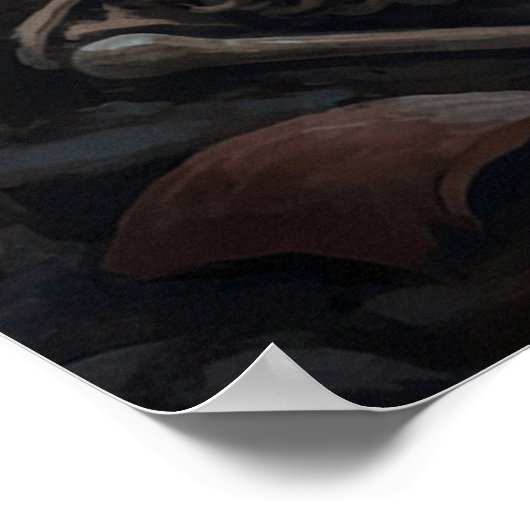 UFO Alien Archeologist Digging Site Paranormal Poster (Ecke)