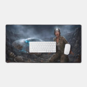 UFO Alien Archeologist Digging Site Paranormal Schreibtischunterlage (Tastatur & Maus)