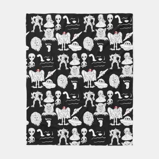 UFO, Alien, Bigfoot Cryptid Fleecedecke (Vorderseite)