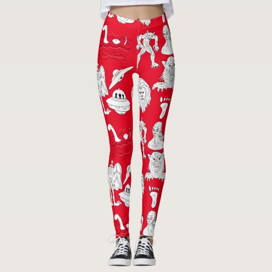UFO, Alien, Bigfoot Cryptid Leggings (Vorderseite)