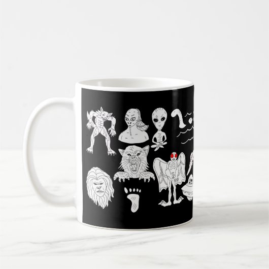 UFO, Alien, Bigfoot, Mothman, Dogman, Cryptids Kaffeetasse (Links)