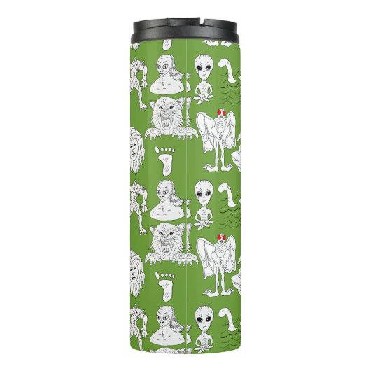 UFO, Alien, Bigfoot, Mothman, Dogman, Cryptids Thermosbecher (Rückseite)