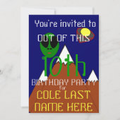 UFO - Alien Birthday Einladung (Vorderseite)