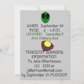 UFO - Alien Birthday Einladung (Rückseite)