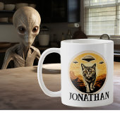 UFO Alien Cat Personalisiert Kaffeetasse