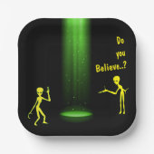 UFO Alien Entführung 👽 Glauben Sie? Pappteller (Vorderseite)