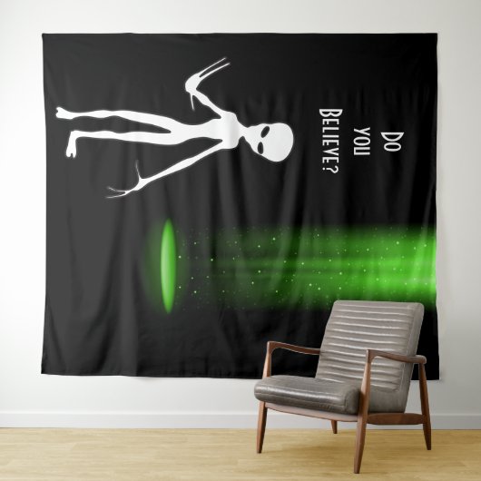 UFO Alien Entführung 👽 Glauben Sie? Wandteppich (Beispiel (Horizontal))