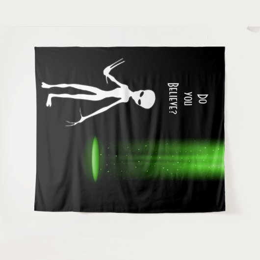 UFO Alien Entführung 👽 Glauben Sie? Wandteppich (Vorderseite (Horizontal))