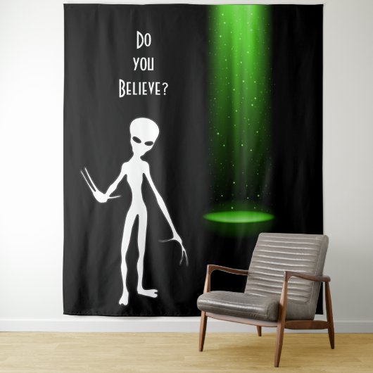 UFO Alien Entführung 👽 Glauben Sie? Wandteppich (Beispiel)