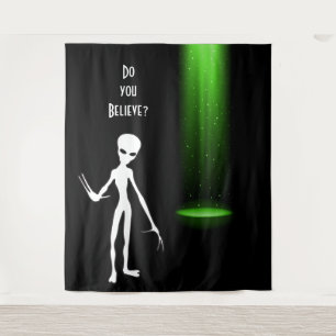 UFO Alien Entführung 👽 Glauben Sie? Wandteppich