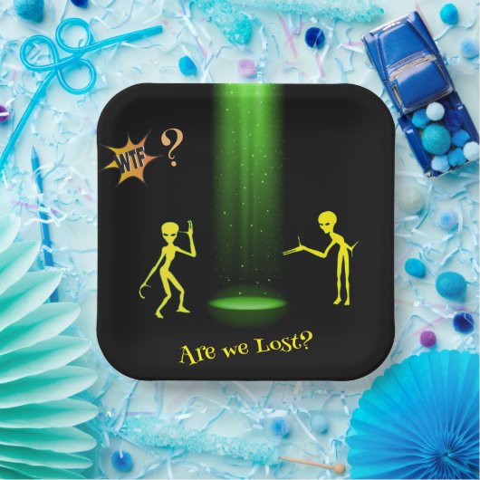 UFO Alien Entführung 👽 Sind wir verloren? WACHSTU Pappteller (Party)