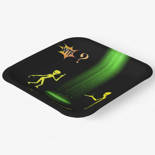 UFO Alien Entführung 👽 Sind wir verloren? WACHSTU Pappteller (Gewinkelt)