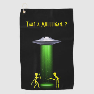 UFO Alien Entführung 👽 Wahrheit Mulligan Golfhandtuch