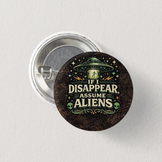 UFO-Alien-Entführungs-Humor Button (Vorne & Hinten)