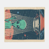 UFO-Alien Fleecedecke (Vorderseite (Horizontal))